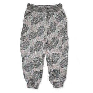 Democracy Hi Rise Cargo Joggers Women's Palm Pattern Yoga Waist Lightweight L